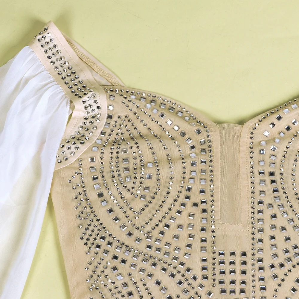 Mesh with Rhinestones Dress New Size S,M,L available strech. - Picture 12 of 14
